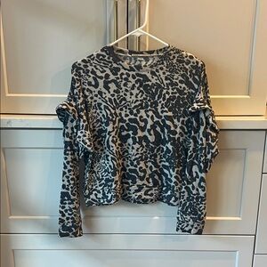 Tart Black and Gray Animal Print Long Sleeve Top